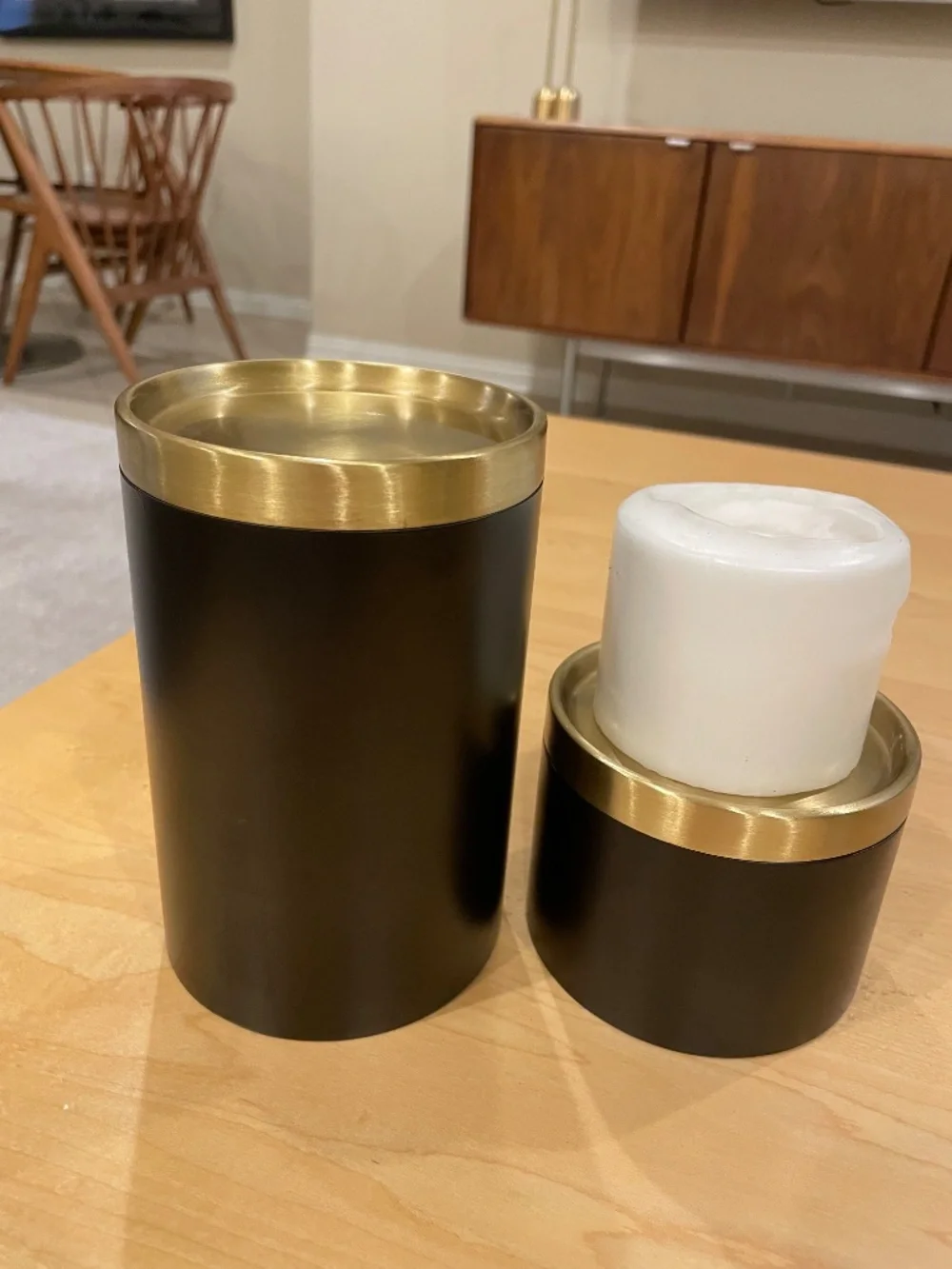Crate&Barrel candle holders.